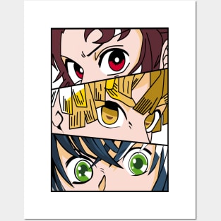 Demon Slayer Trio - Tanjiro, Zenitsu and Inosuke Posters and Art